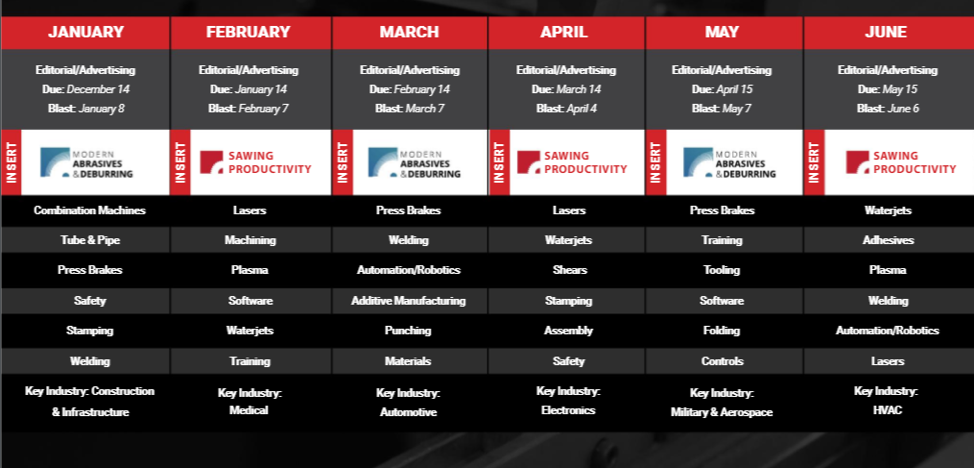 company magazine editorial calendar example 